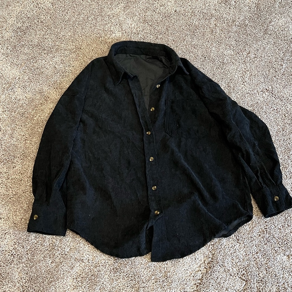 Corduroy black shacket